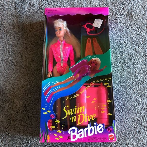 Mattel | Toys | Barbie Swim N Dive Kicks Swims 993 Mattel New In Box Scuba | Poshmark